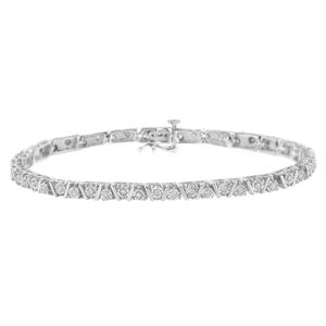 .925 Sterling Silver 1.0 Carat Miracle-Set Diamond Tennis Bracelet (I-J, I3)
